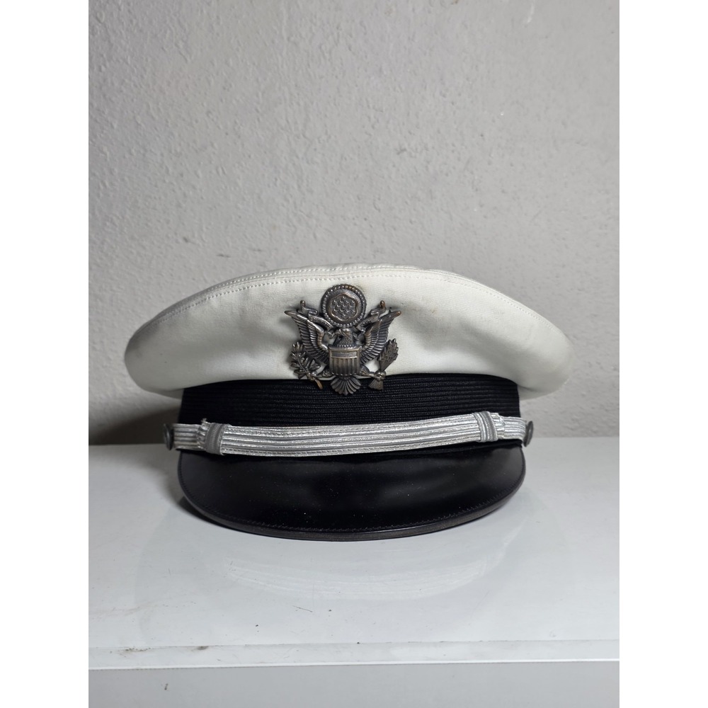 US Air Force Major Officer Dress White Visor Hat 7